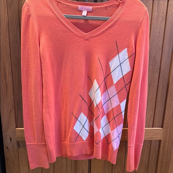 Lilly Pulitzer v-neck argyle sweater - Picture 1 of 6